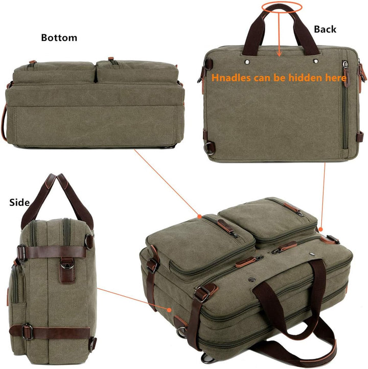 Baosha Convertible Briefcase Backpack 17 Inch Laptop Bag Case Business Briefcase HB-22 Grün, Grün