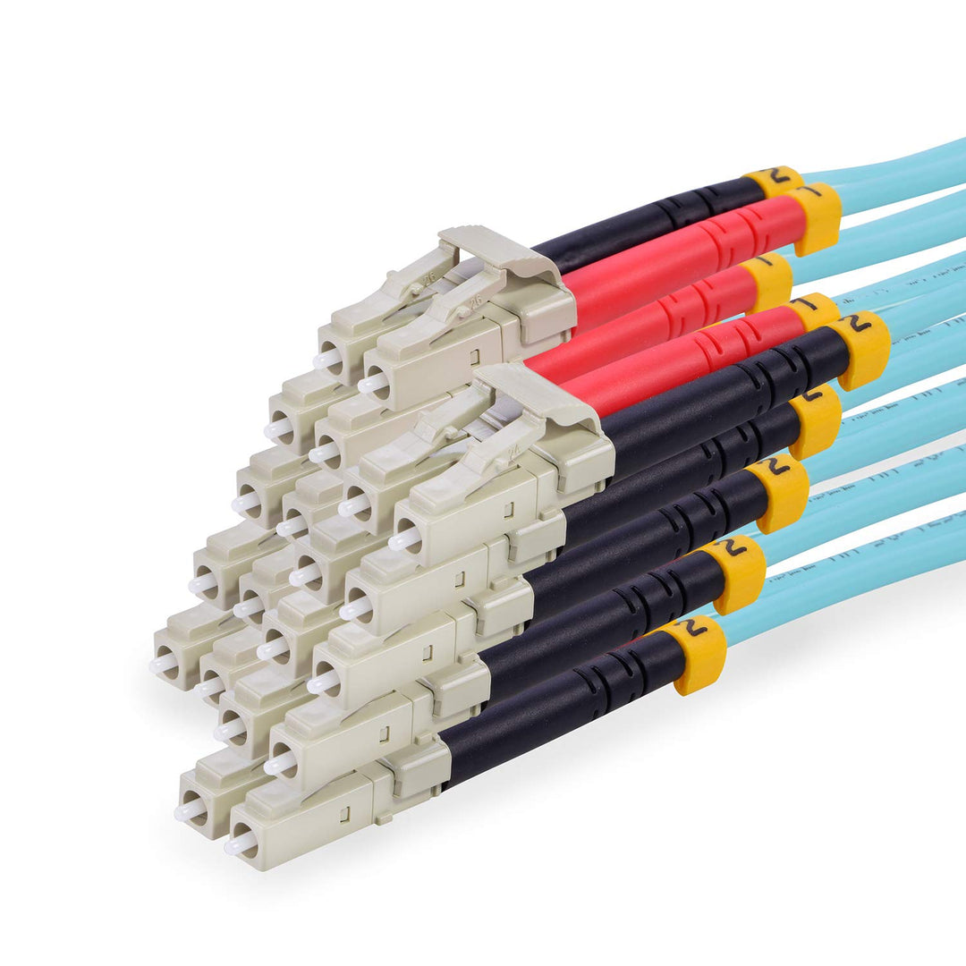 TPFNet Premium 5er Pack 10m LWL Glasfaser Fiber Patchkabel Netzwerkkabel OM3 Multimode LC/LC Duplex