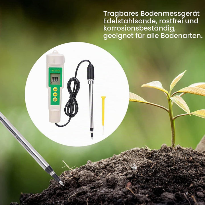 EC CF TDS 3-in-1-Bodentester EC-3185 Bodenmessgerät Bodenanalysegerät Pflanzenpflegetool für Den Gar