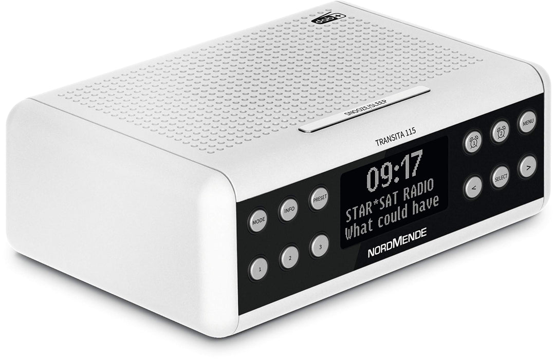 Nordmende Transita 115 – Digital-Radiowecker (DAB+/UKW Uhrenradio mit doppeltem Alarm, Sleep Timer,