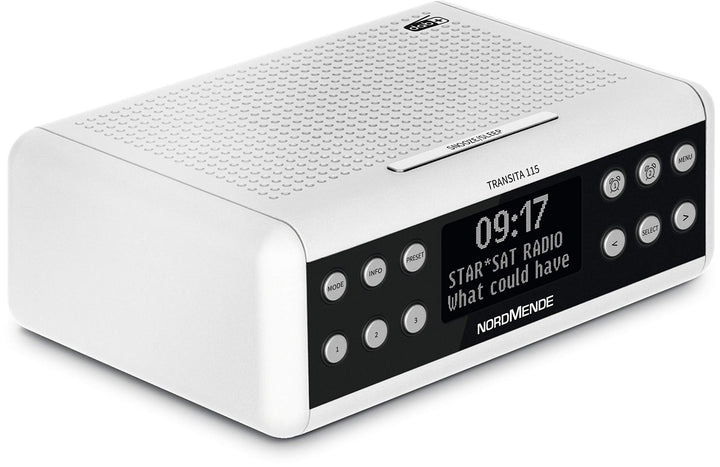 Nordmende Transita 115 – Digital-Radiowecker (DAB+/UKW Uhrenradio mit doppeltem Alarm, Sleep Timer,
