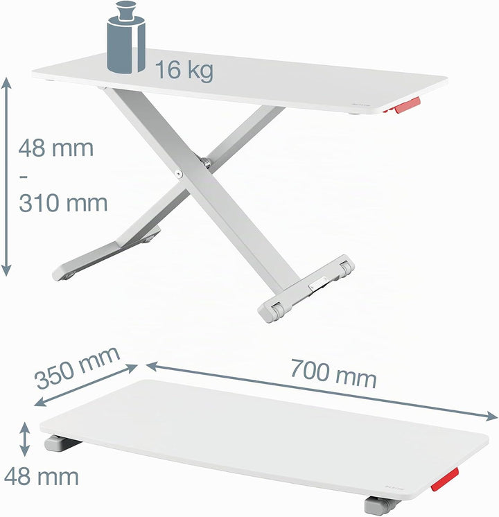 Leitz Schreibtisch-Aufsatz, Kompakter, Höhenverstellbarer Aufsatz für Laptops, TÜV- & IGR-zertifizie