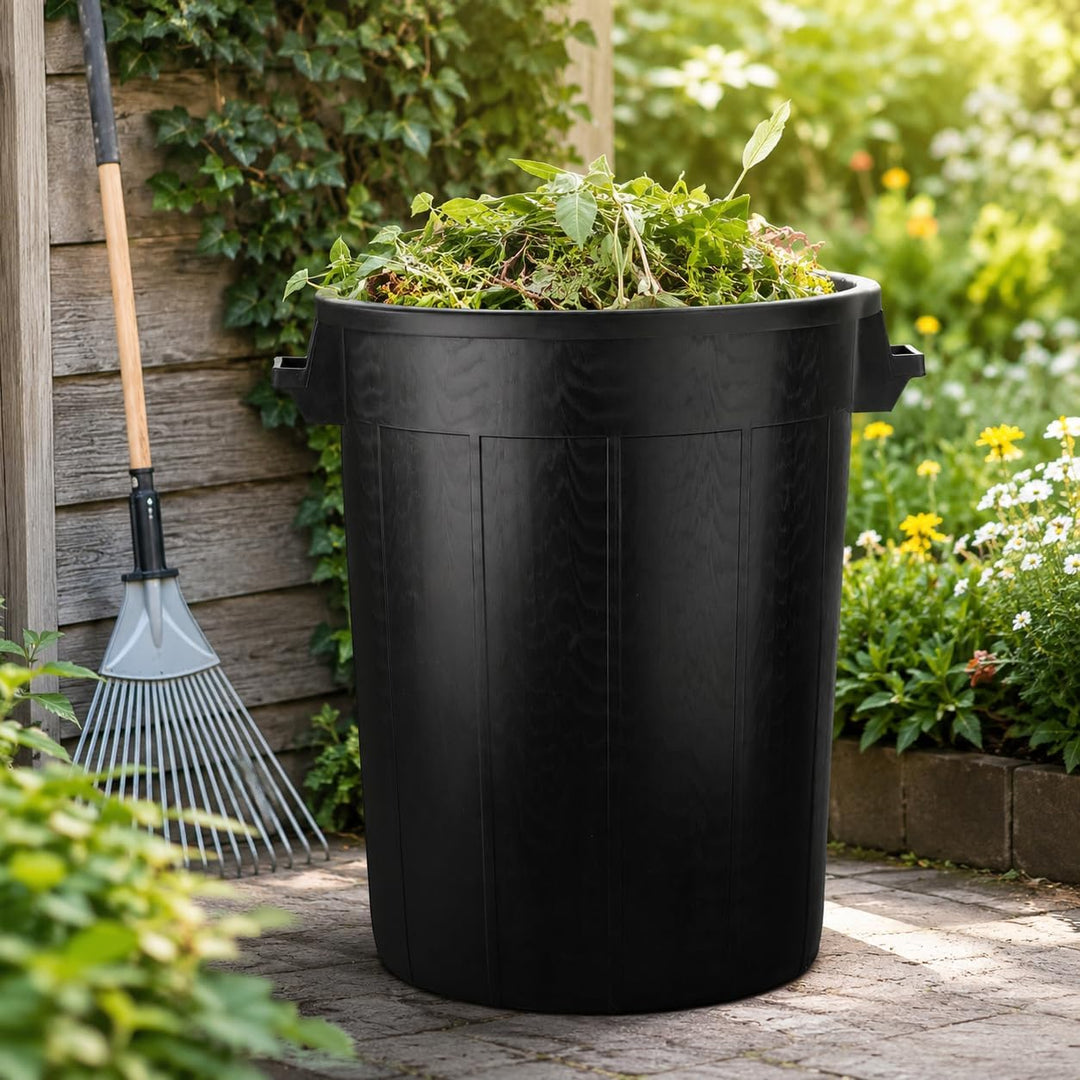 BigDean Universaltonne 100 Liter ohne Deckel Allzweck Tonne Schwarz mit 2 Tragegriffen 100 Liter Ton