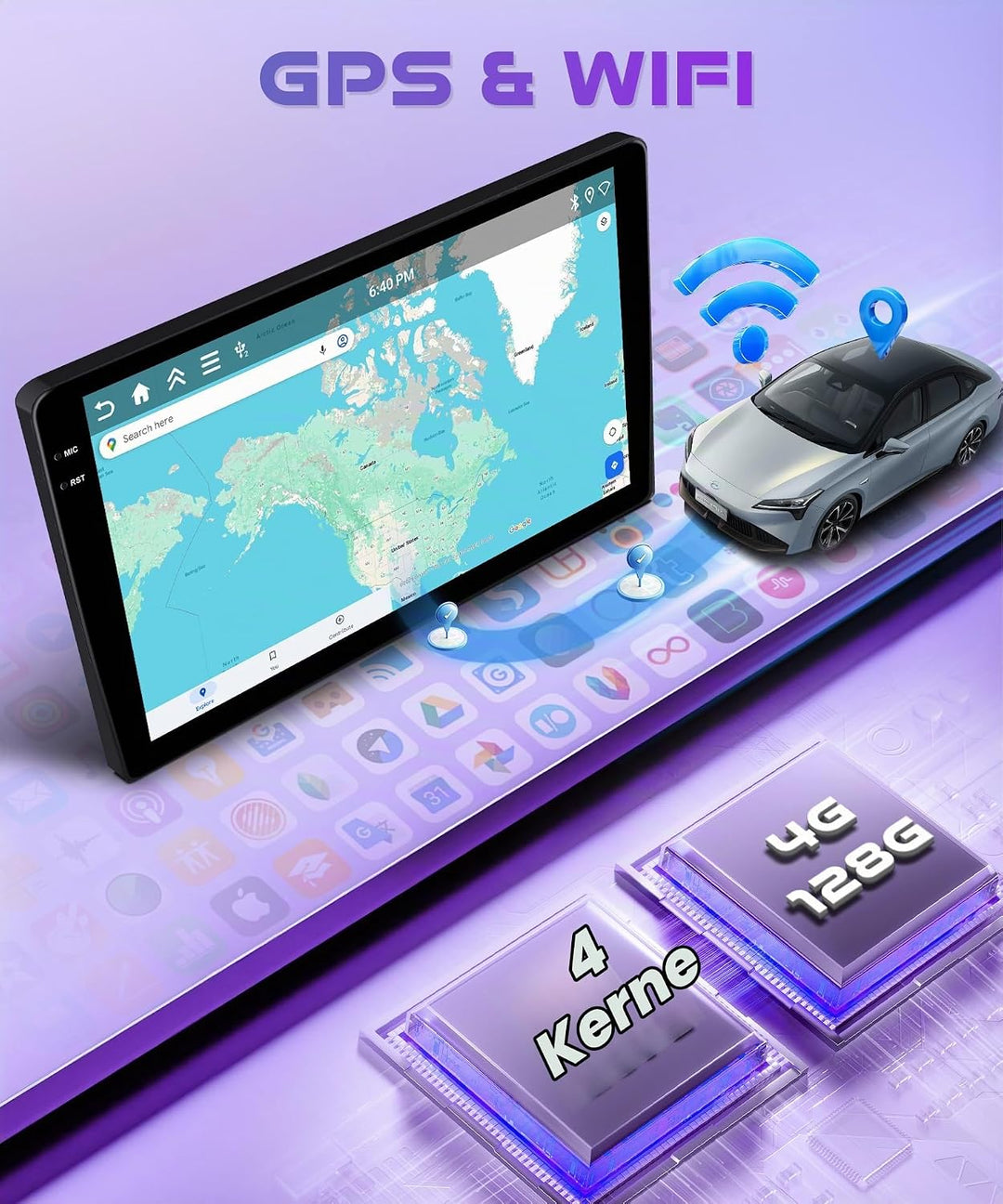 4G+128G Wireless Carplay Android Autoradio für Toyota Avensis 2003-2009 9 Zoll Incell Touchscreen Au