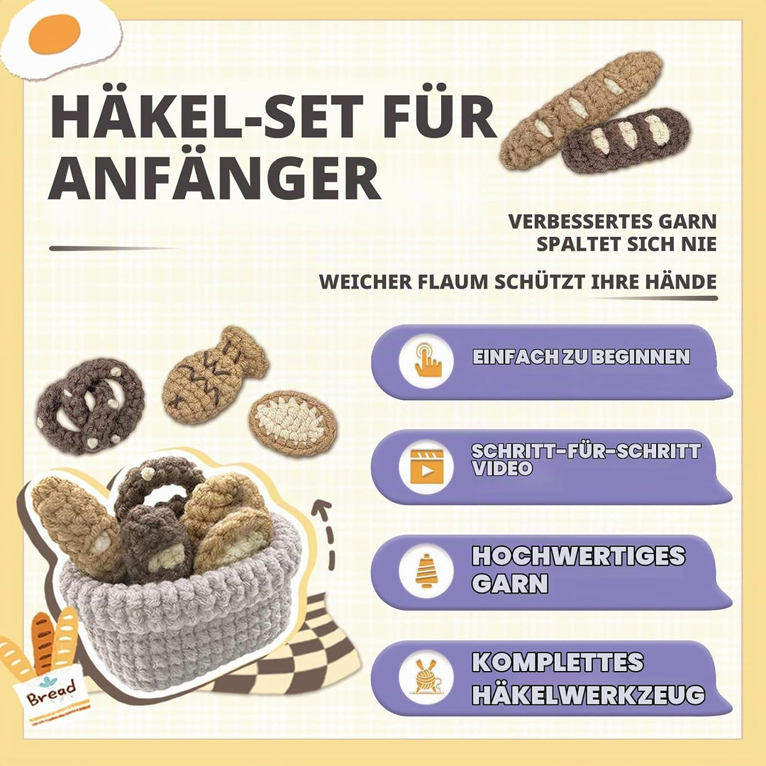 YAMAXIN Häkelset für Anfänger, Häkelanfängerset mit Schritt-für-Schritt-Videoanleitungen, Häkelanfän