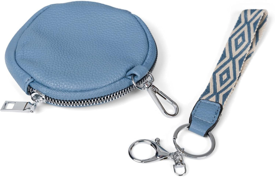 styleBREAKER Damen Halbmond Crossbody Schultertaschen Set 3-Teilig, Schultergurt mit Muster, Schlüss