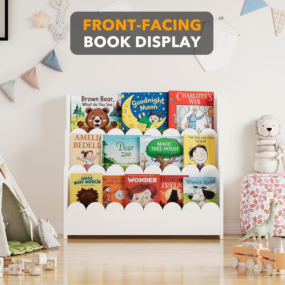 SpaceAid 3-stöckiges Bücherregal, Montessori-Bücherregal für Kleinkinder, Präsentationsmöbel für Kin