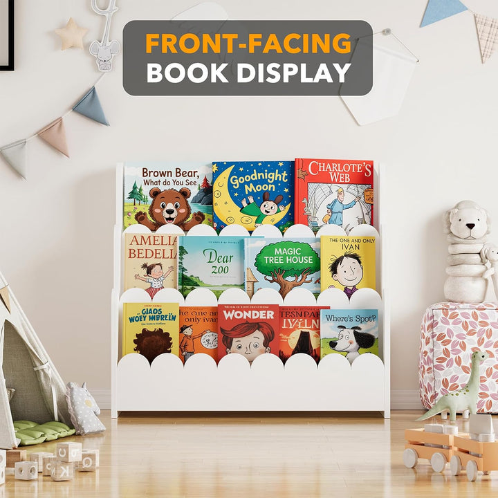 SpaceAid 3-stöckiges Bücherregal, Montessori-Bücherregal für Kleinkinder, Präsentationsmöbel für Kin
