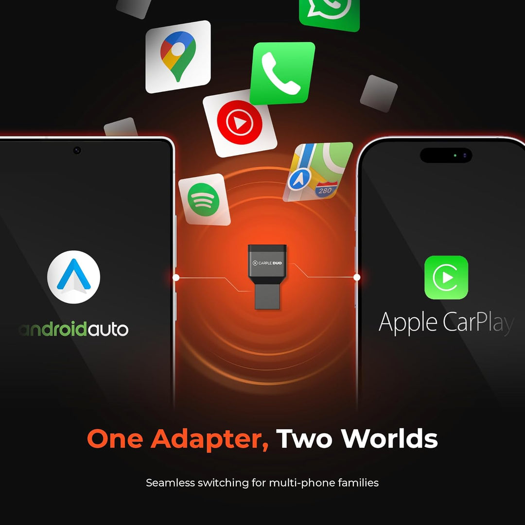 Duo 2-in-1 Wireless CarPlay & Android Auto Adapter | Aluminium Unibody & 5.8GHz Stabilität | Kabello