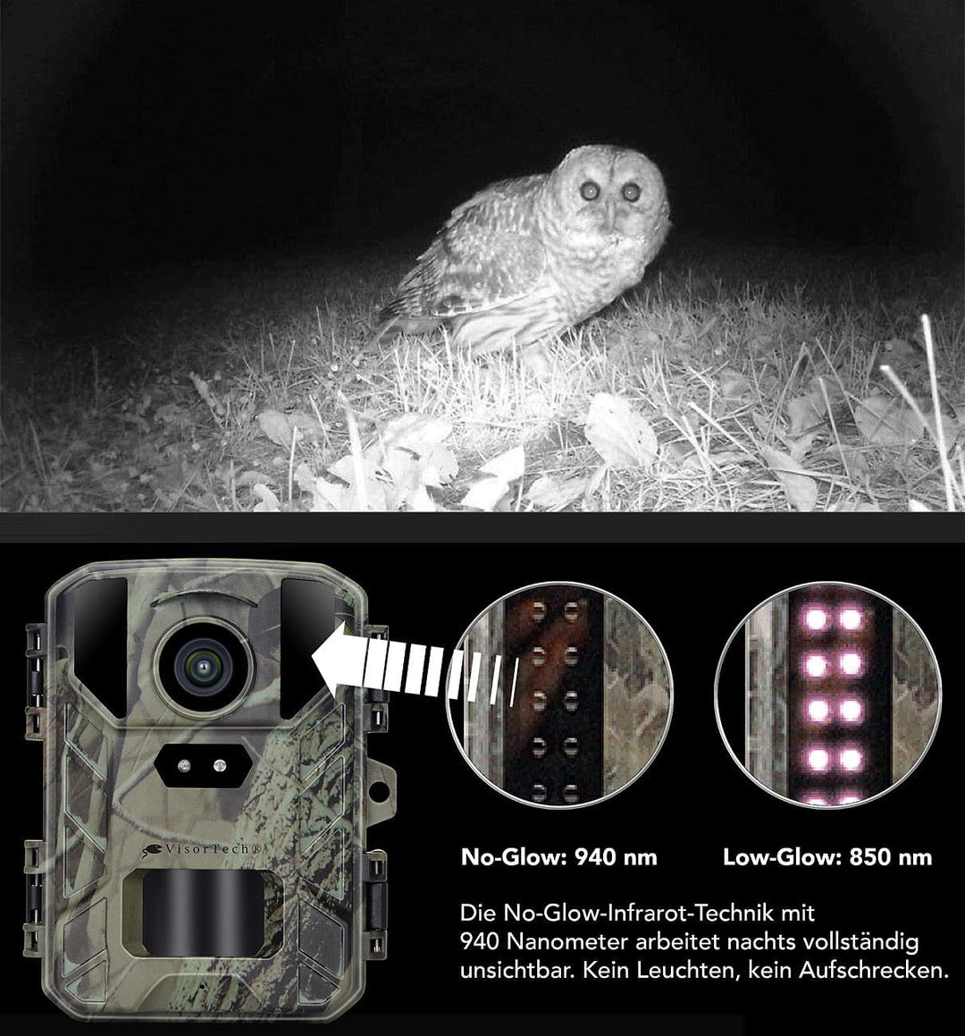 VisorTech WLAN Wildkameras: WLAN-Wildkamera mit 50 MP, interpolierter 4K-Auflösung & No-Glow-IRs (mi