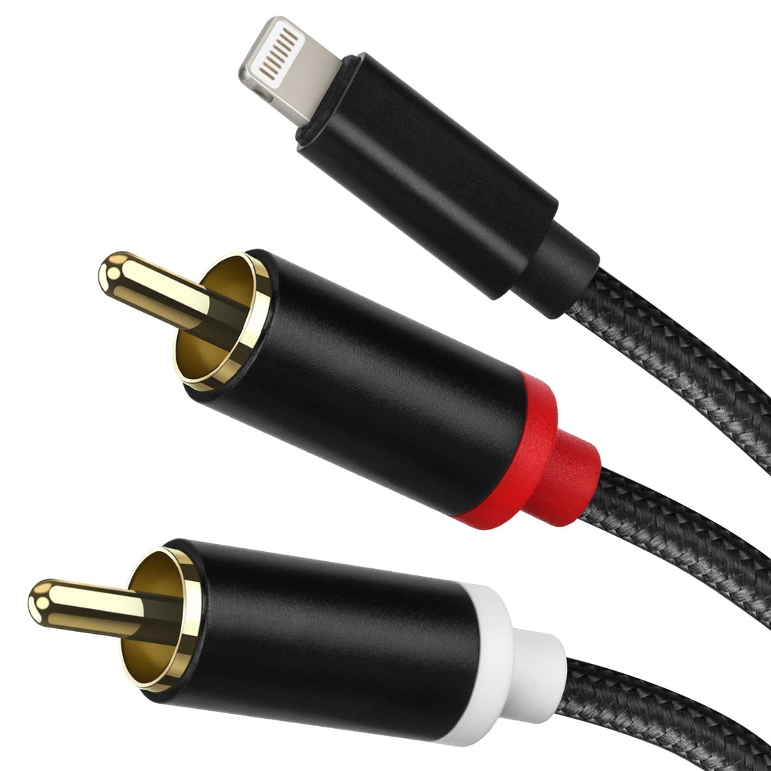 WORLDBOYU Lightning-auf-Cinch-Kabel, Audio-Aux-Adapter, Stereo-Y-Splitter-Adapter für ausgewählte iP