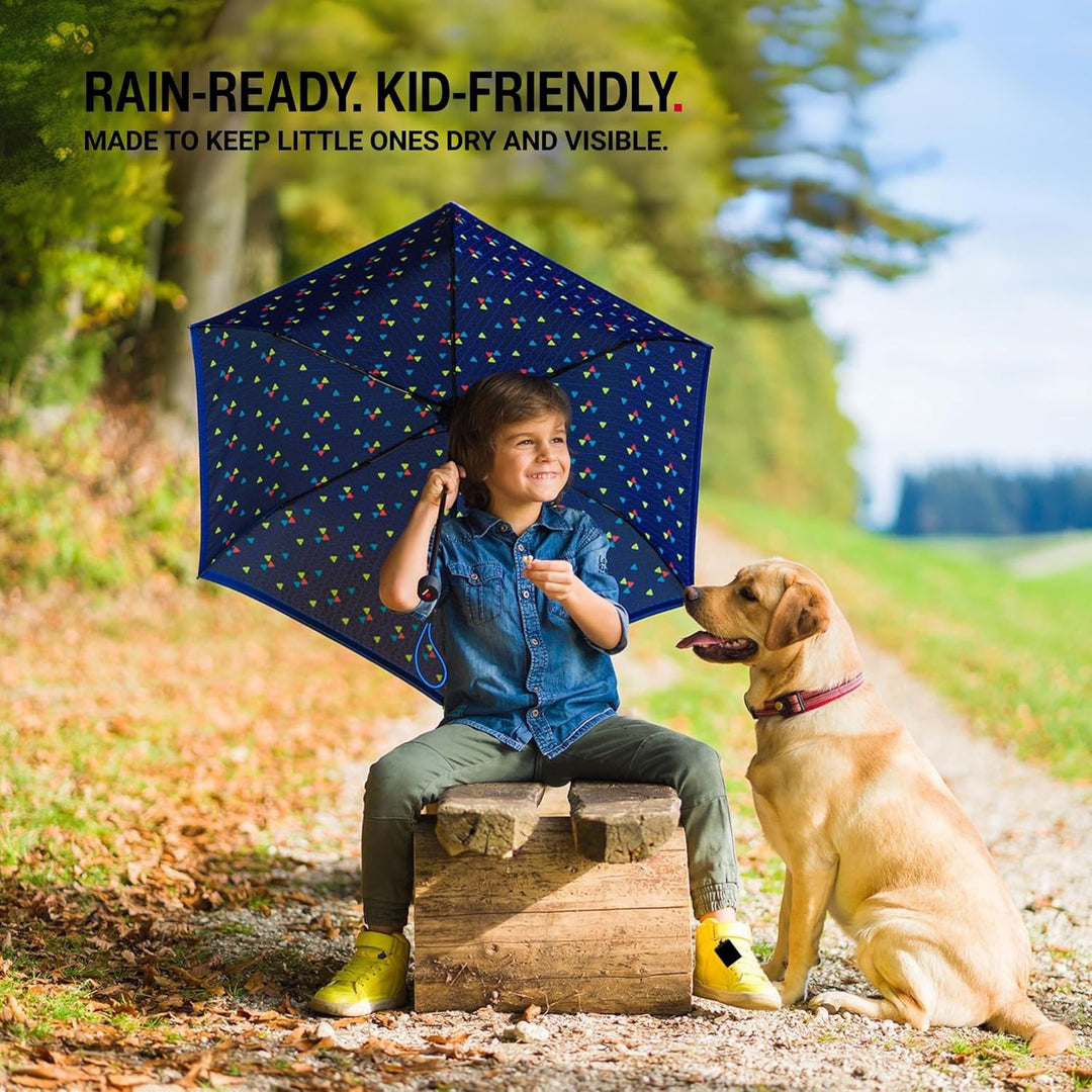 Knirps Rookie manual Kinder Regenschirm triple blue, 90 cm, Triple Blue