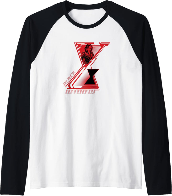 Marvel Black Widow Double Logo Portrait Raglan