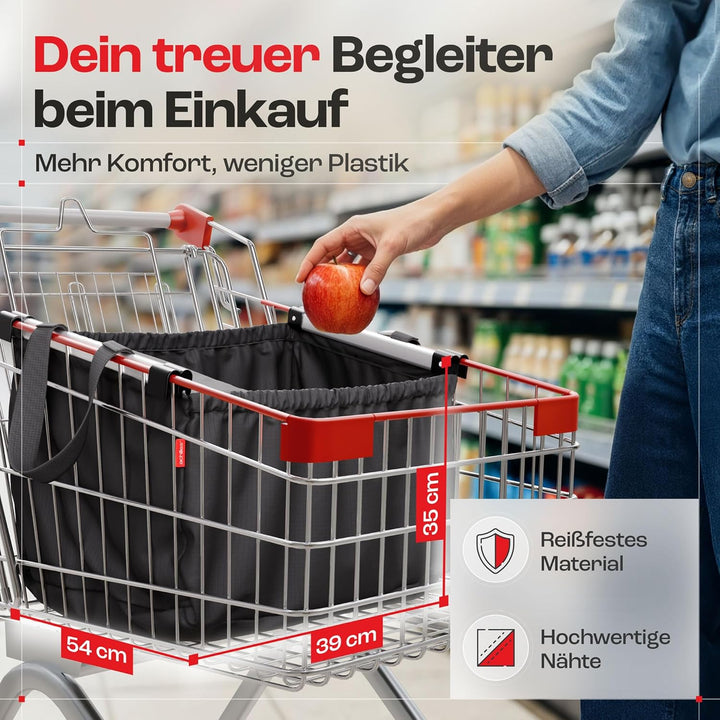 achilles Easy-Cooler Alu, Faltbare Einkaufswagentasche mit Kühlfach, Einkaufstasche passend für alle