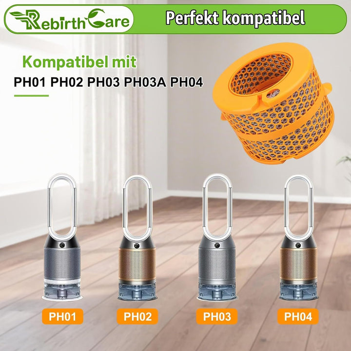 Rebirthcare PH01 Luftreiniger Filter für Dyson PH01 PH02 PH03 HP04 PH3A Kohlefaserfilter Ersatzteile