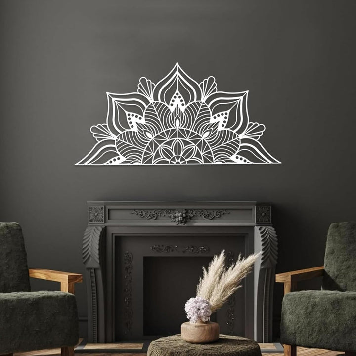 ESTART Grosse Metall-Mandala-Wanddekoration, einzigartige Lotusblumen-Wandkunst für Zuhause Schlafzi
