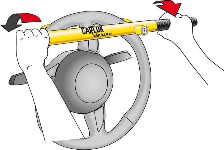 Kleinmetall 60230700 Carlok Deluxe Auto Diebstahlsicherung Lenkradkralle Absperrstange, Silber