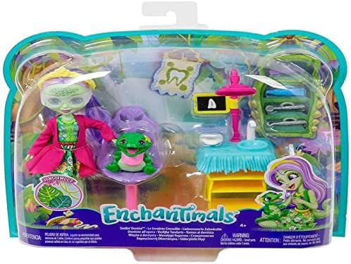 Enchantimals Zahnarztpraxis Spielset mit Andie Alligator-Puppe (15 cm), Tierfigur und über 10 Zubehö