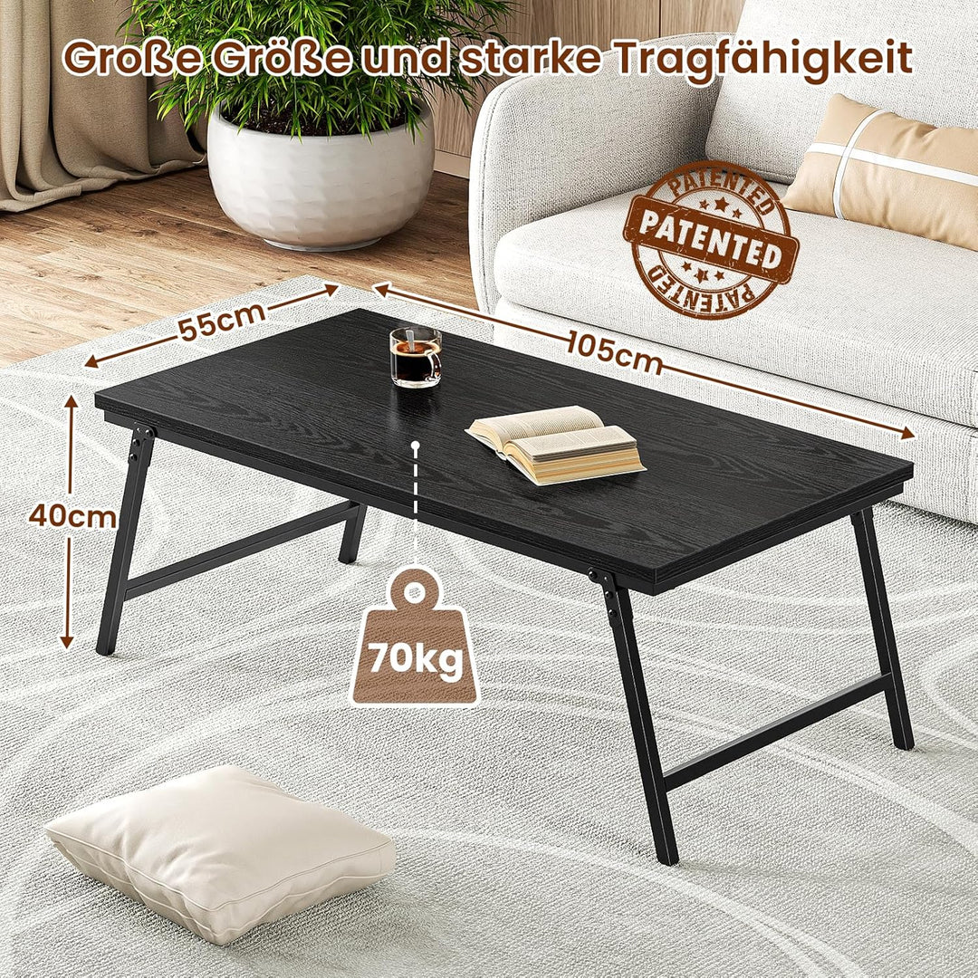 Couchtisch, Klappbarer Wohnzimmertisch, Tisch-Bein-Schnallendesign, Keine Montage erforderlich, Geei