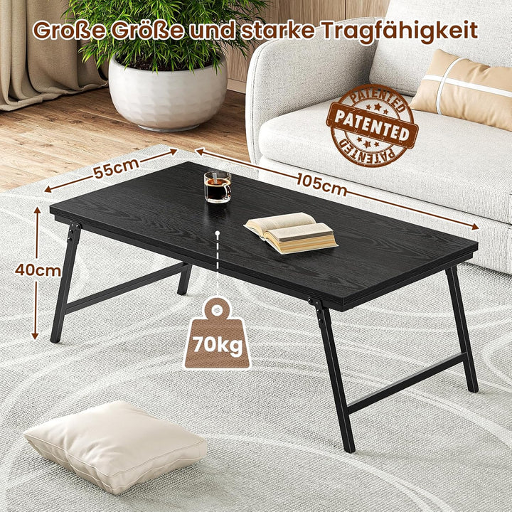 Couchtisch, Klappbarer Wohnzimmertisch, Tisch-Bein-Schnallendesign, Keine Montage erforderlich, Geei
