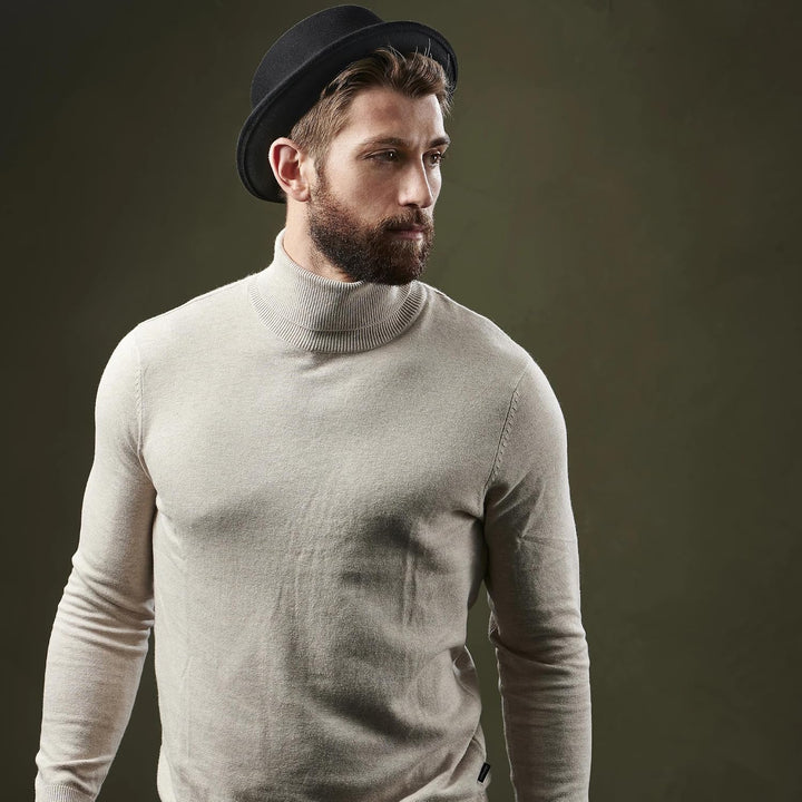 Pork Pie Hut für Herren, schwarze Wolle, flache Oberseite, Fedora-Hut, Trilby-Hut, Unisex, Porkpie-H
