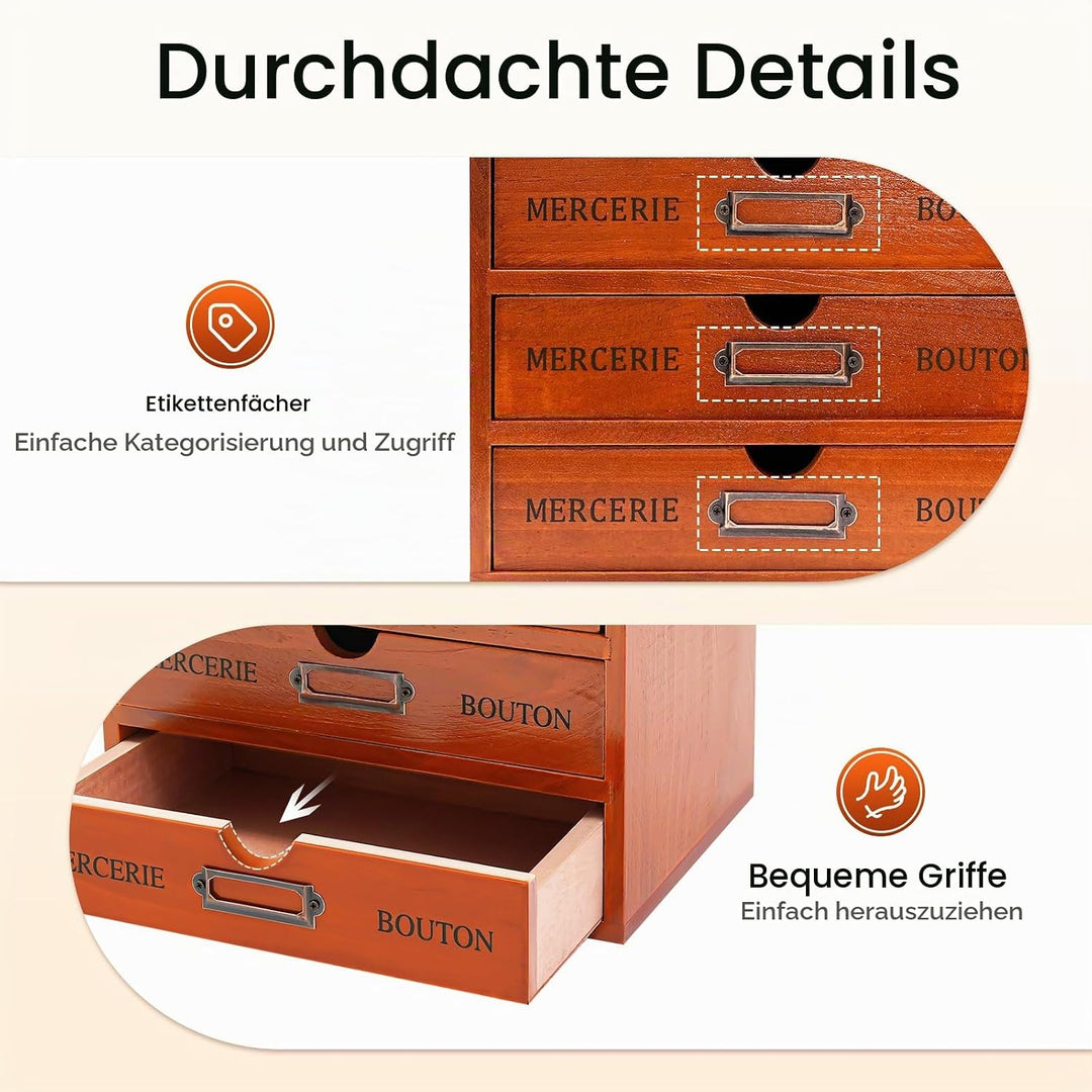 Desktop Schubladenbox Holz 5 Schubladen Kommode Französischen Vintage Stil Schubladencontainer Ablag