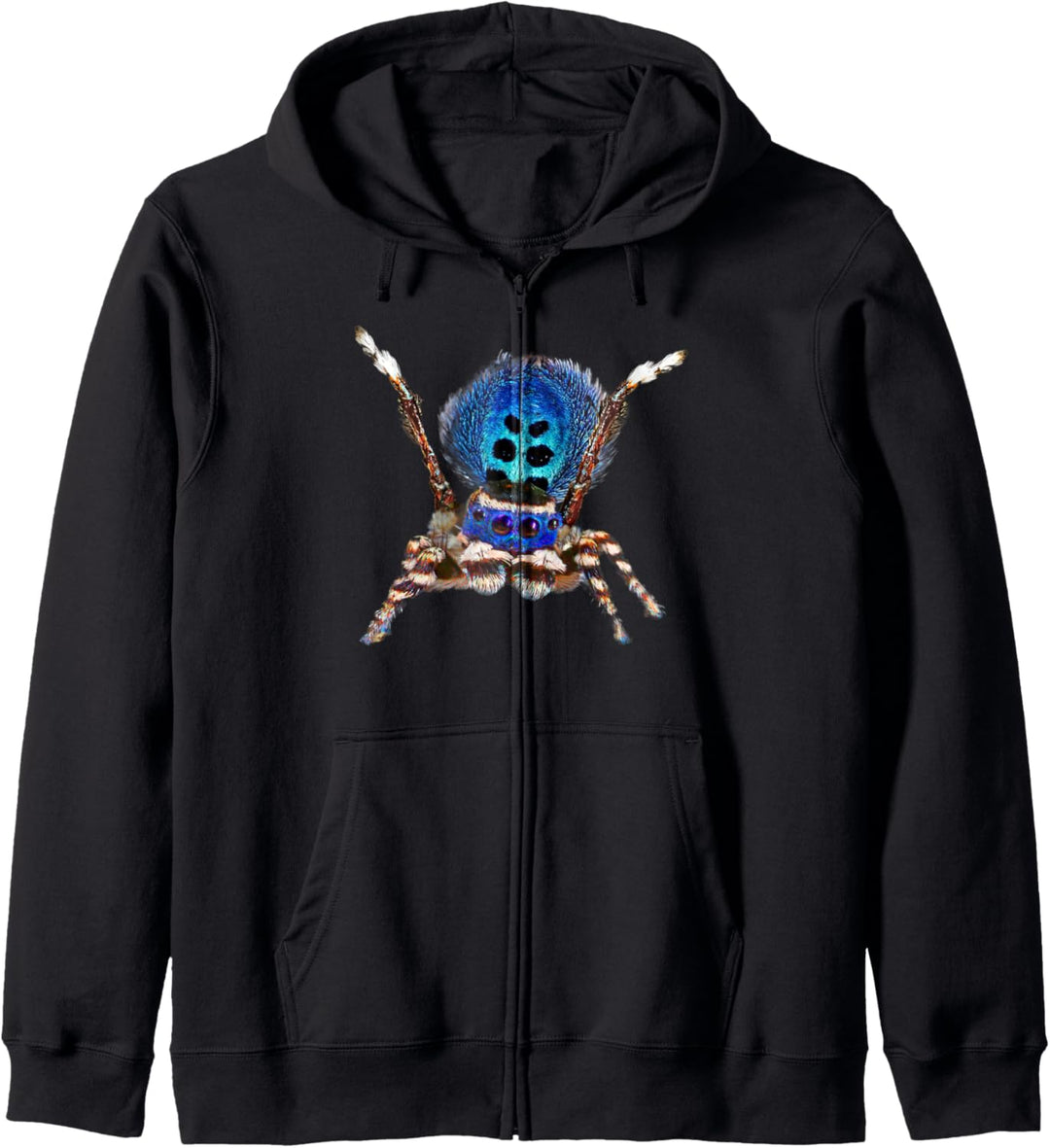 Blaue Pfauenspinne Kapuzenjacke