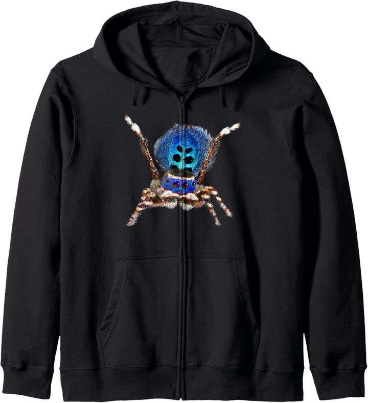 Blaue Pfauenspinne Kapuzenjacke