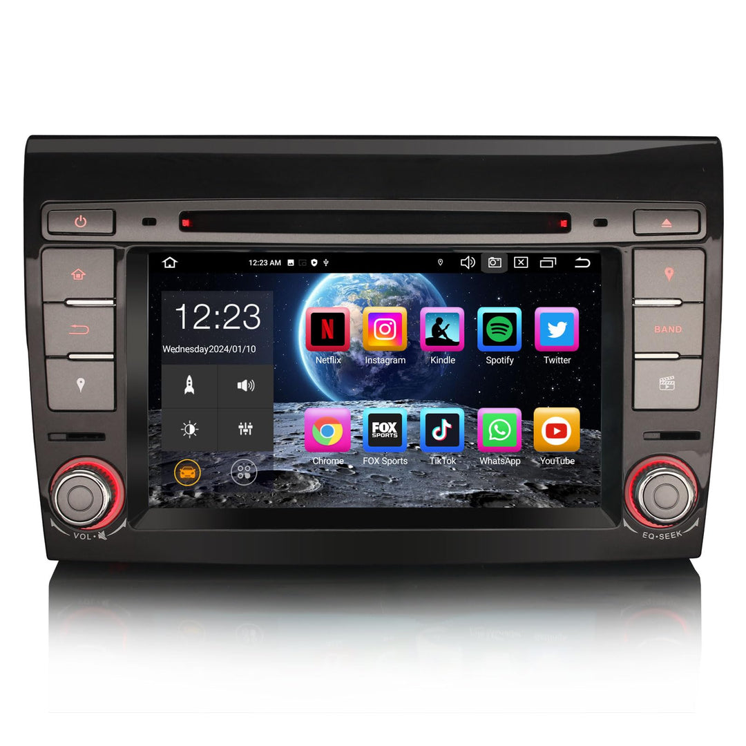 Erisin Android 13 8-Kern Autoradio Mit GPS Navi für FIAT Bravo 7 Zoll Touchscreen Unterstützt Kabell