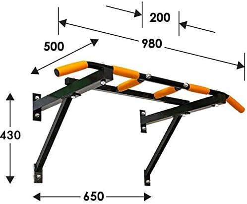 Klimmzugstange Wandmontage Deckenmontage Schwarz | Heimturnhalle | Pull Up Bar Chin Up Bar | Home Gy