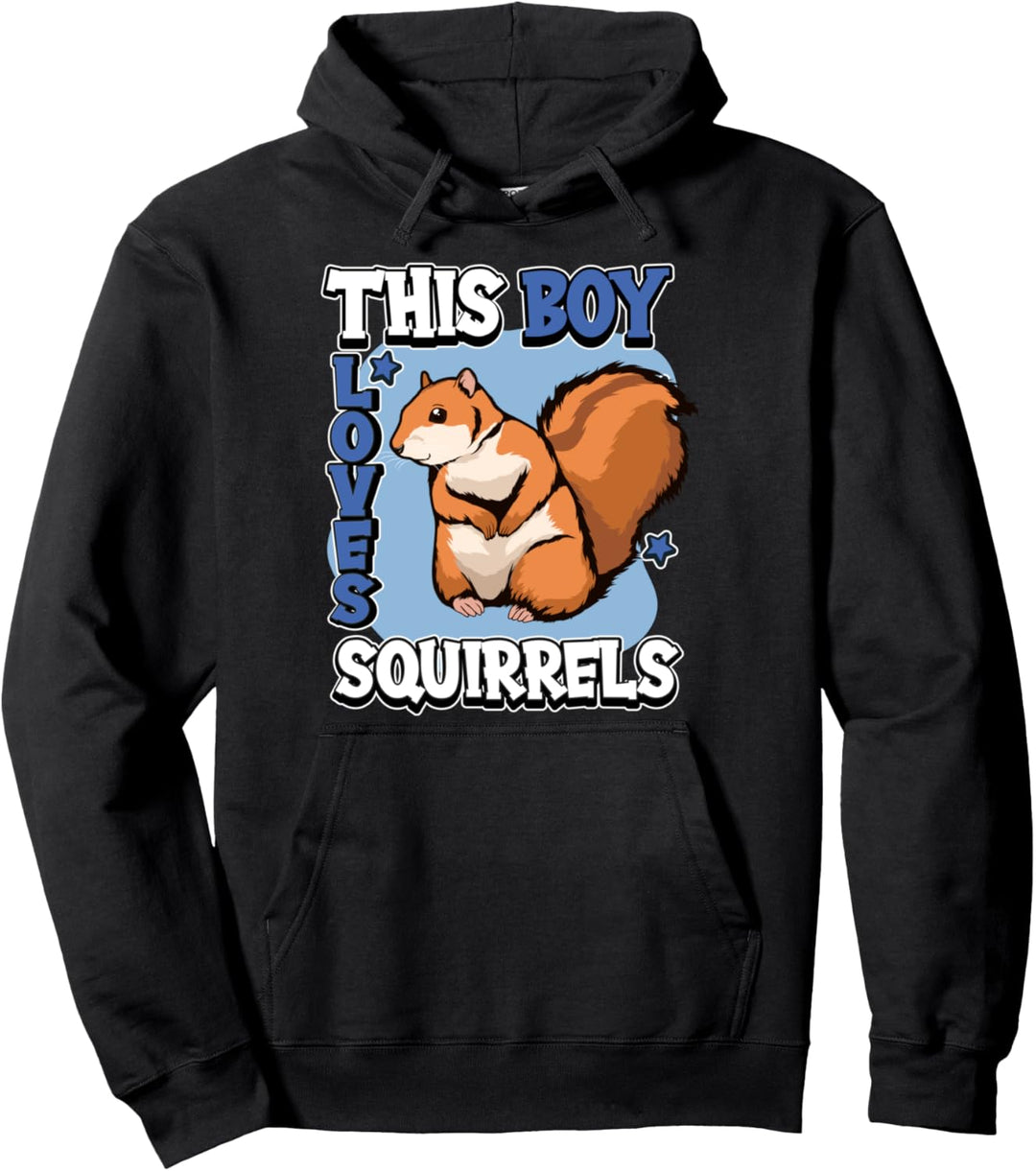 Jungen This Boy Loves Squirrels Eichhörnchen Pullover Hoodie