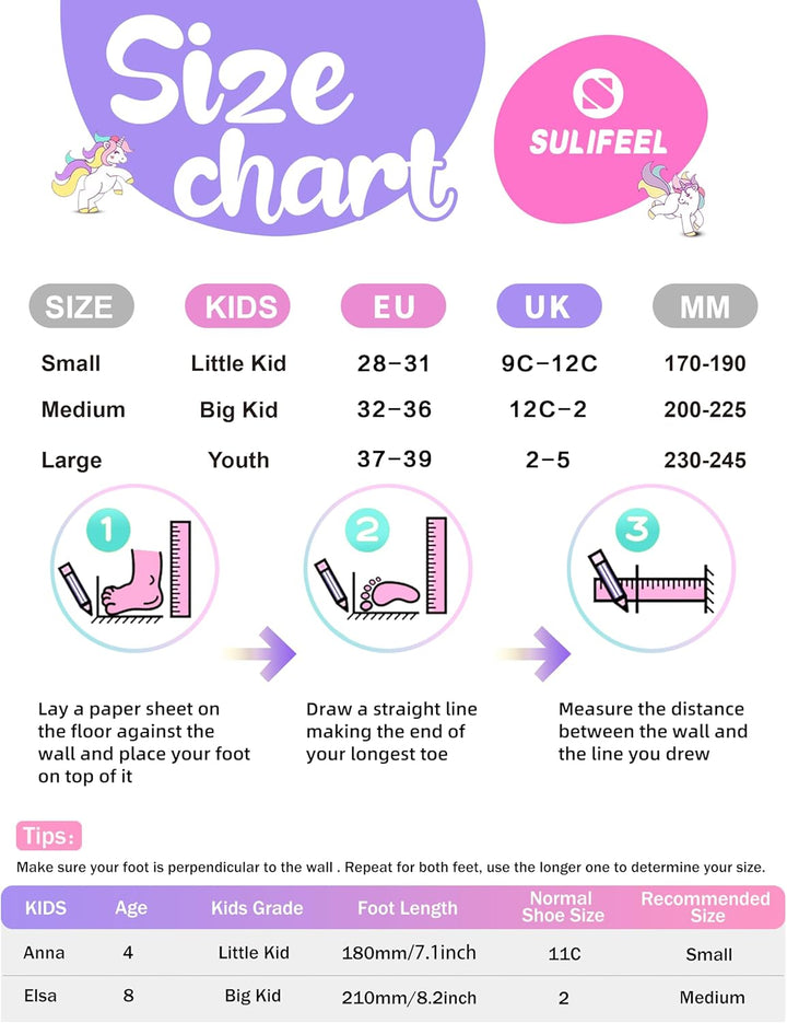 SULIFEEL Rainbow Unicorn Verstellbare Rollschuhe für Kinder mit Leuchtenden Rädern für Mädchen und J