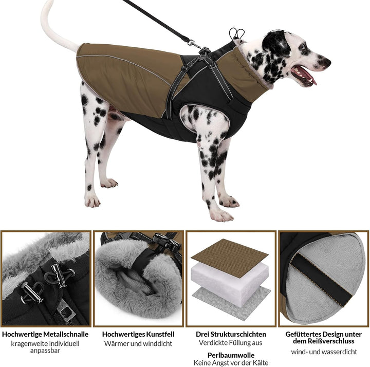 Hundemantel Winter Warm Hunde Jacke kleine Hunde,Leichte Wattierung, Wasserabweisend, Reflektierend