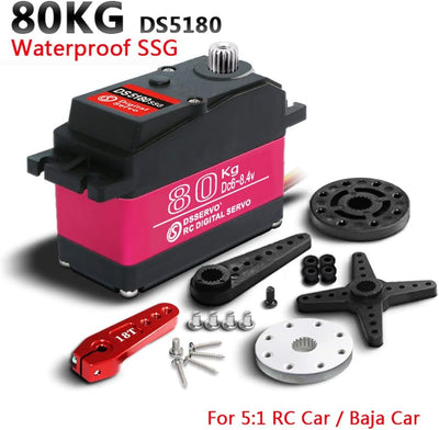 ANNIMOS 80KG 1/5 Scale Motor Servo HV 18T Steel Gear Large Torque for Redcat HPI Baja 5B SS RC Car C