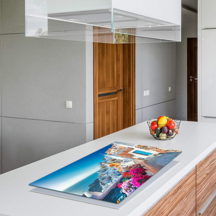 TMK | Herdabdeckplatte 90x52 cm Glas Ceranfeldabdeckung Induktion Herdschutz Spritzschutz Glasplatte