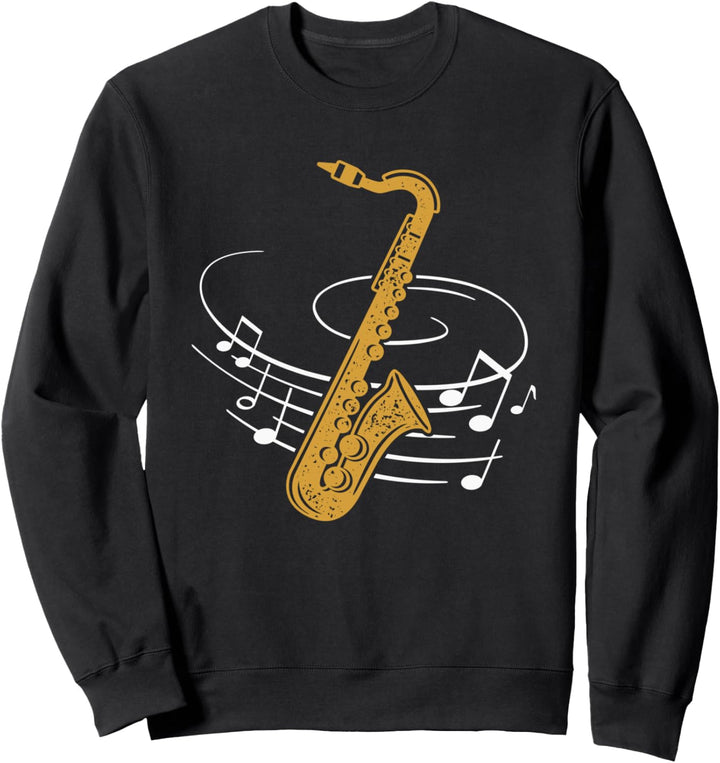 Saxophonist Noten Blasmusik Musiker Jazz Saxophon Sweatshirt