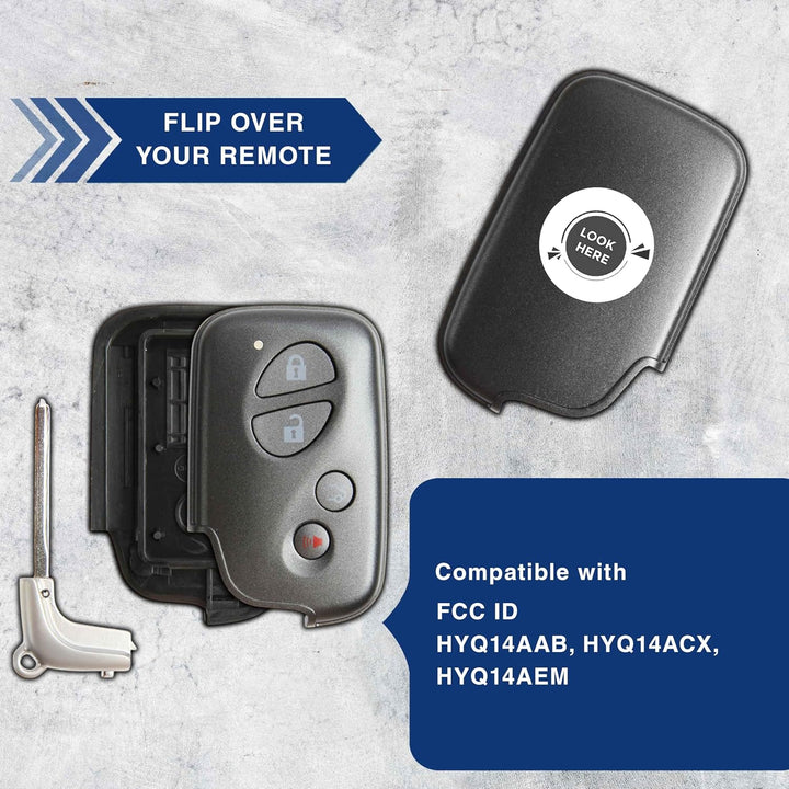 KeylessOption Keyless Entry Remote Key Fob Car Smart Key Shell Case Button Cover Replacement