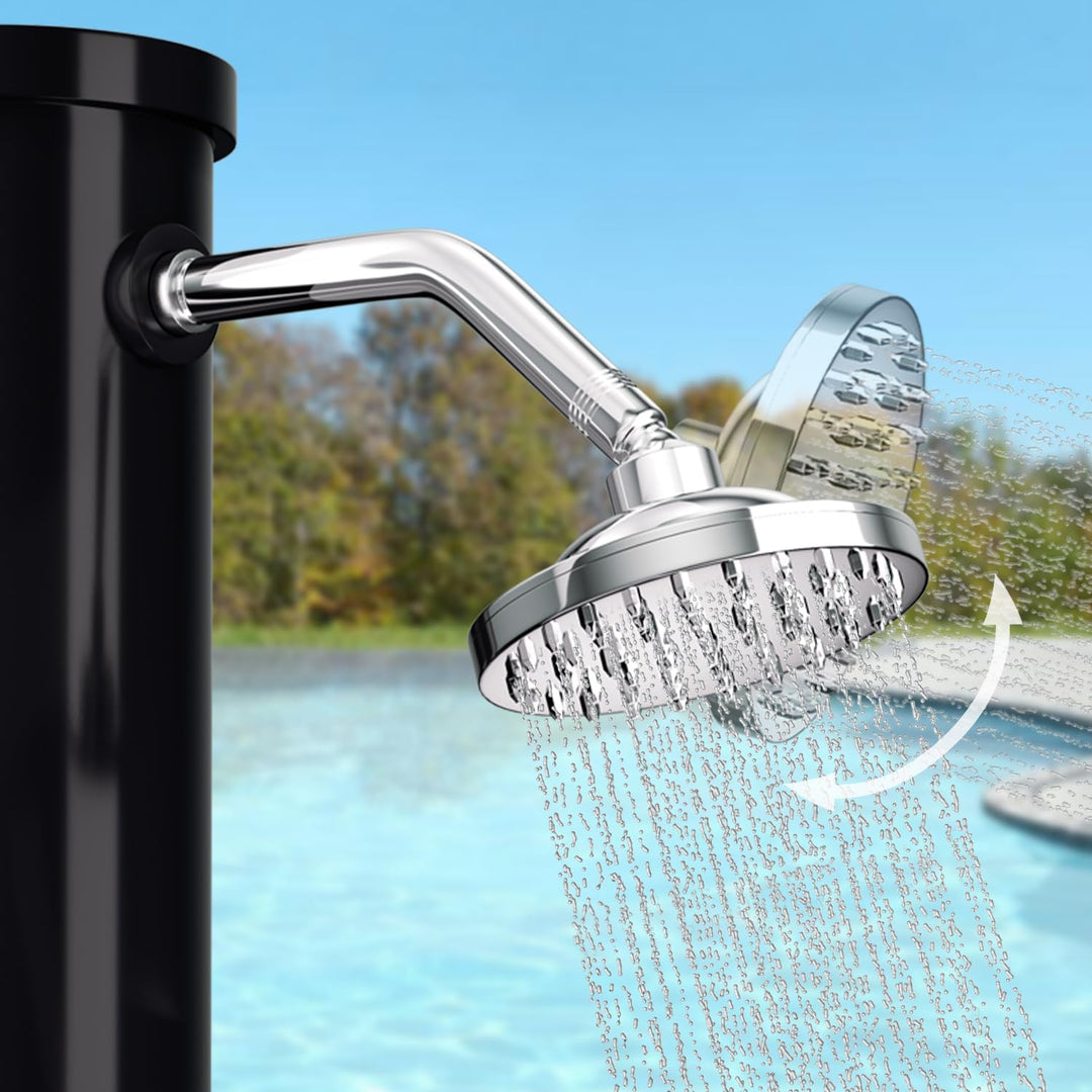 40L Solardusche | Einstellbar Regenduschkopf | Wasserhahn | handbrause | Max. 60℃ | Ohne Stromanschl