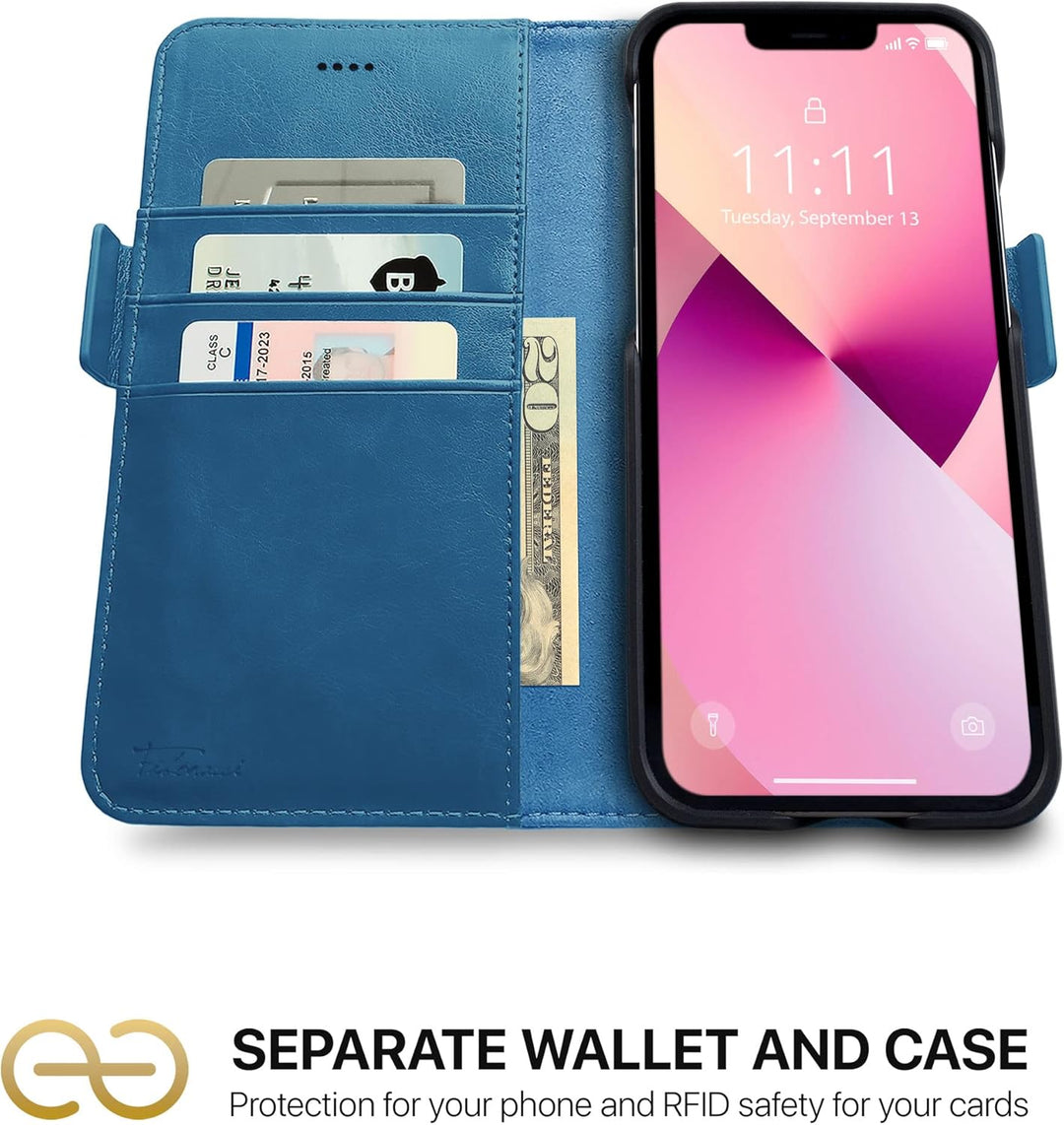 Dreem Fibonacci kompatibel mit iPhone 13 Brieftaschen-Etui / 2-in-1 stossfestes Etui und abnehmbares