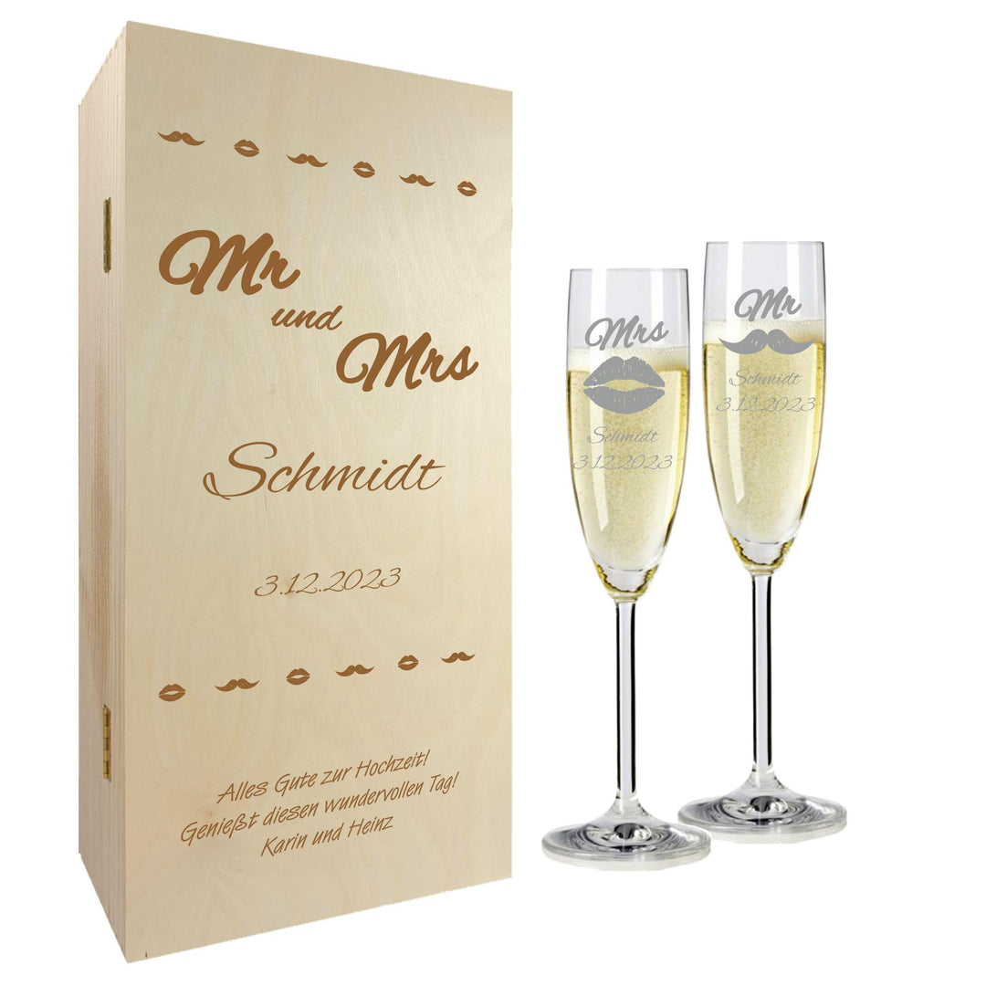 Geschenk zum Valentinstag – Sekt Geschenksets – Sektglas mit Gravur 200ml – Hochzeitsgeschenke – Ges