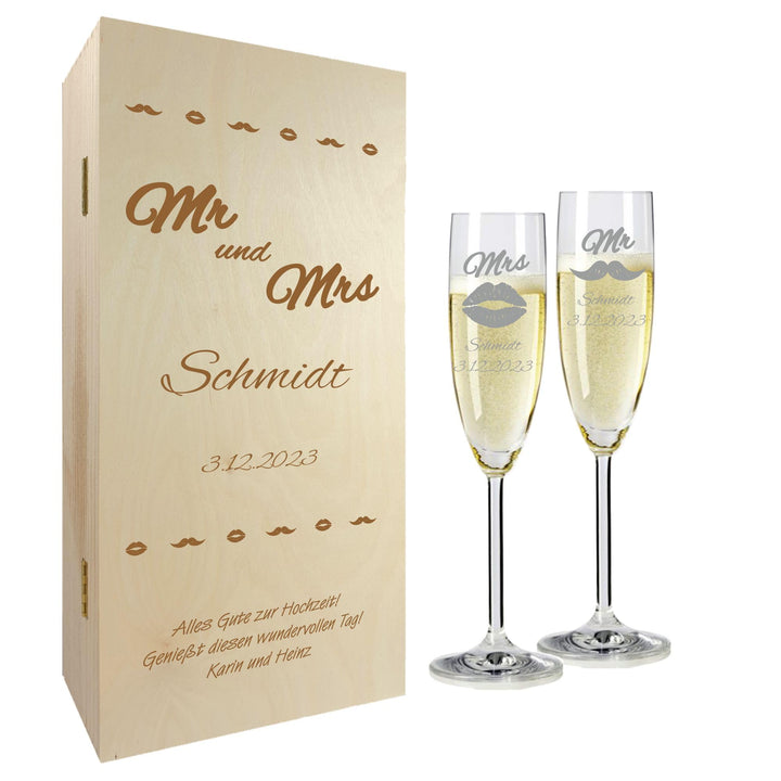 Geschenk zum Valentinstag – Sekt Geschenksets – Sektglas mit Gravur 200ml – Hochzeitsgeschenke – Ges