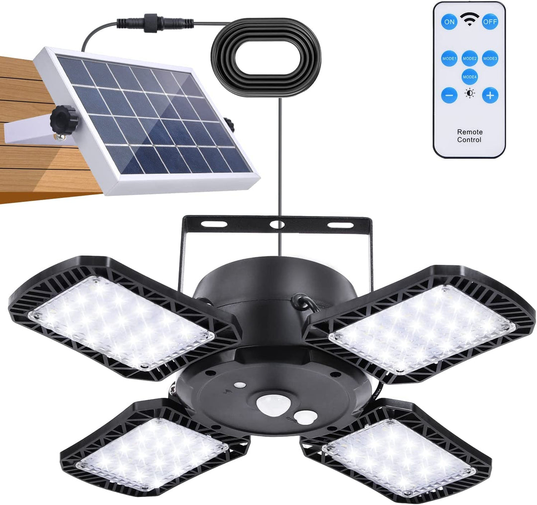 Beinhome Solarlampen für Aussen mit Fernbedienung,Solar Hängelampe 128LED 4400mAh Battery mit 5M Kab