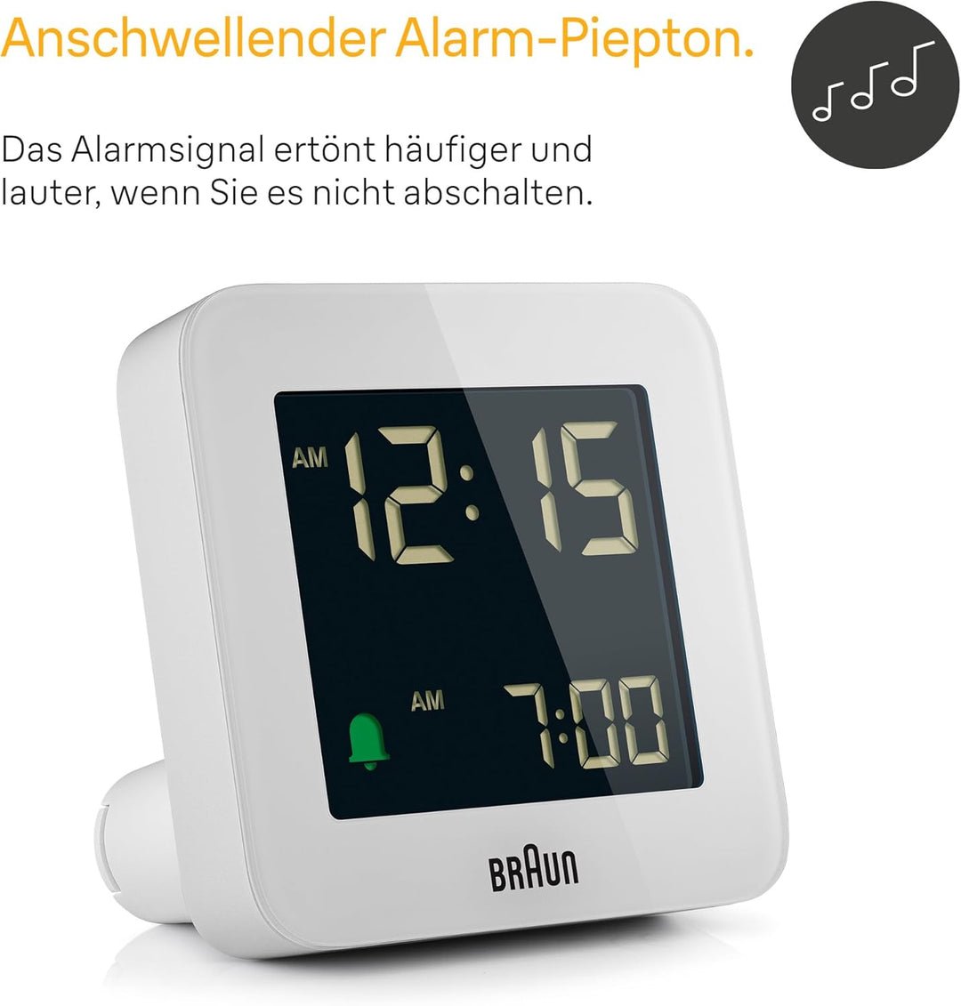 Braun Digitaler Wecker Schlummerfunktion, Negatives LC-Display, Schnelleinstellfunktion, Crescendo-A