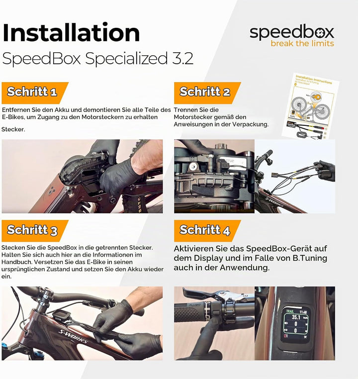 SpeedBox 3.2 für Specialized E-Bikes &amp; Motoren 3.1 (einschliesslich S-Works) – Tuning-Chip, einstell