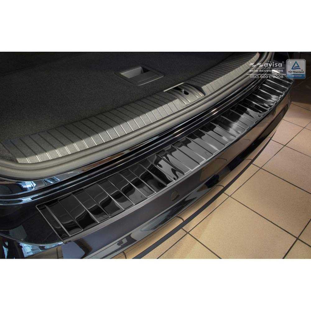 Spiegelschwarz Edelstahl Heckstossstangenschutz kompatibel mit Volkswagen Touran III 2015- inkl. R-L