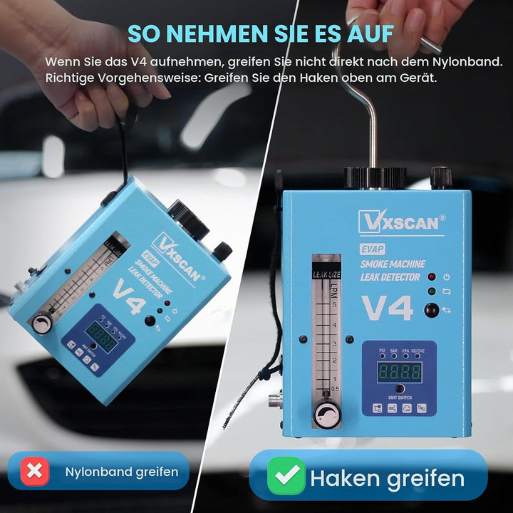 12V Nebelmaschine KFZ Rauchmaschine Lecksuchgerät EVAP mit Digitalem Druckmesser &amp; Luftmengenmesser