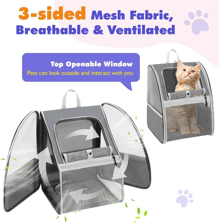Pawaboo katzenrucksack, hunderucksack für Katzen Hunde Welpen mit Fenster, Haustier Rucksack cat Bac