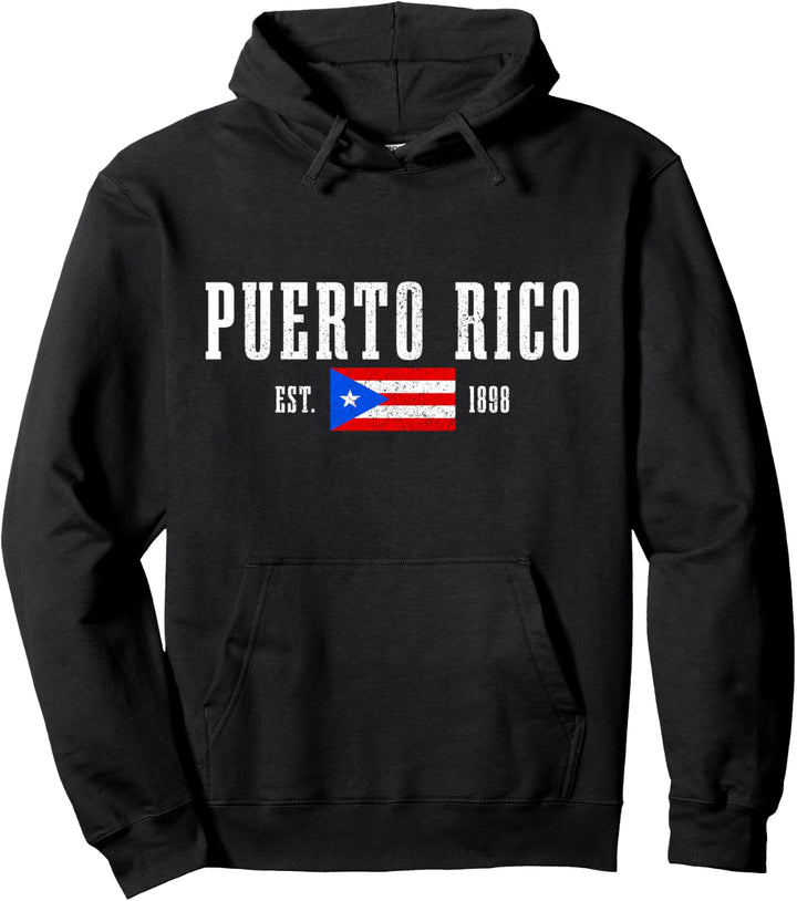 Puerto Rico Est. 1898 Flagge Vintage Pullover Hoodie