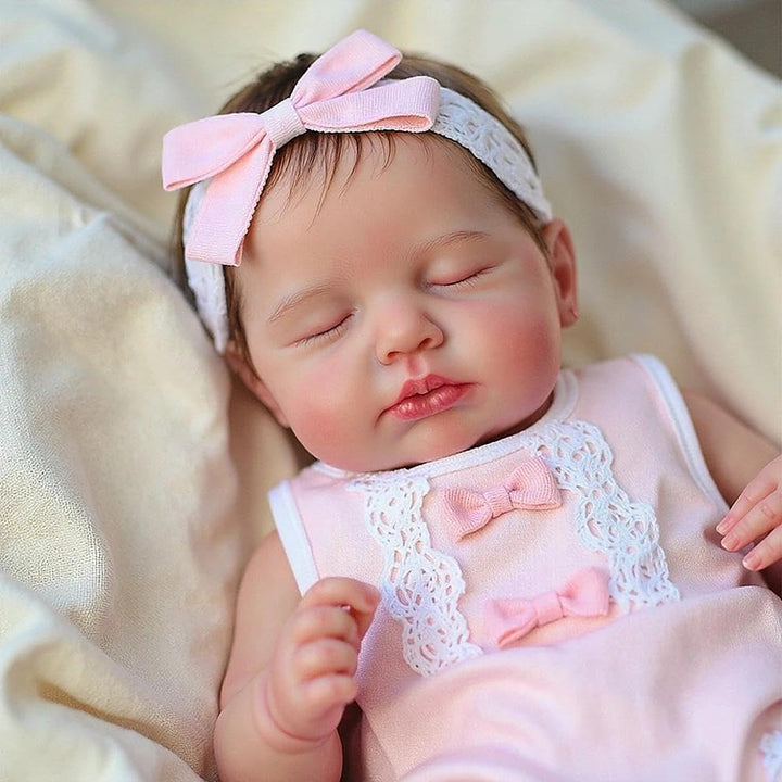 Zero pam Reborn Baby Vollsilikon Lebensecht Mädchen, 50CM Reborn Baby Mädchen, Silikon Puppe Mit Haa