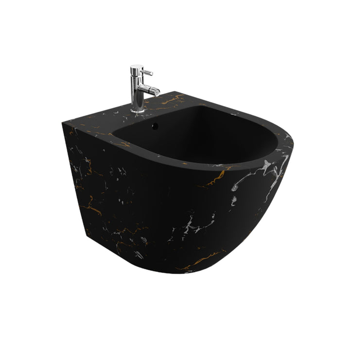 LAVITA Universal Wand-Bidet Sofi Fire mit Hahnloch und Überlaufschutz aus Keramik Sitzwaschbecken zu